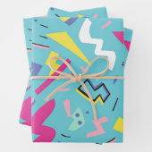 90s Retro Pop Art Pattern Inpakpapier Vel (In situ)