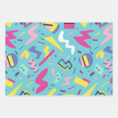 90s Retro Pop Art Pattern Inpakpapier Vel (Voorkant)