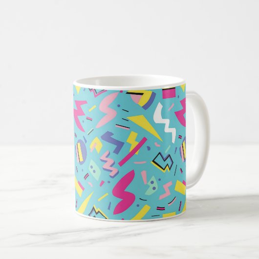 90s Retro Pop Art Pattern Koffiemok (Voorkant rechts)
