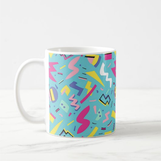 90s Retro Pop Art Pattern Koffiemok (Links)