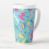 90s Retro Pop Art Pattern Latte Mok (Rechterhoek)