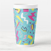 90s Retro Pop Art Pattern Latte Mok (Voorkant)