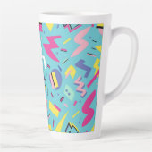 90s Retro Pop Art Pattern Latte Mok (Rechts)
