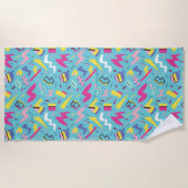 90s Retro Pop Art Pattern Strandlaken (Voorkant)