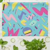 90s Retro Pop Art Pattern Theedoek (Gevouwen)