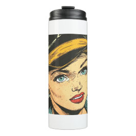 90s Retro Pop Art Portrait with Vintage Nostalgia Thermosbeker