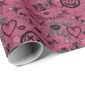 90s Retro Roze Girly Punk Cadeaupapier (Rol Hoek)