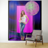 90's Retro Ruimtesfeer Feest Decoratie Achtergrond Wandkleed (In situ)