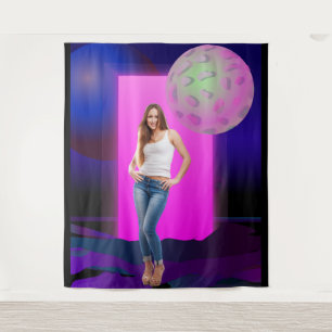90's Retro Ruimtesfeer Feest Decoratie Achtergrond Wandkleed
