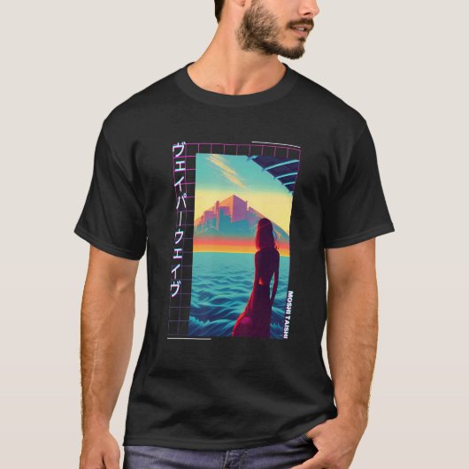 90's Retro Synthwave Japanese Vaporwave Art Otaku  T-shirt (Voorkant)