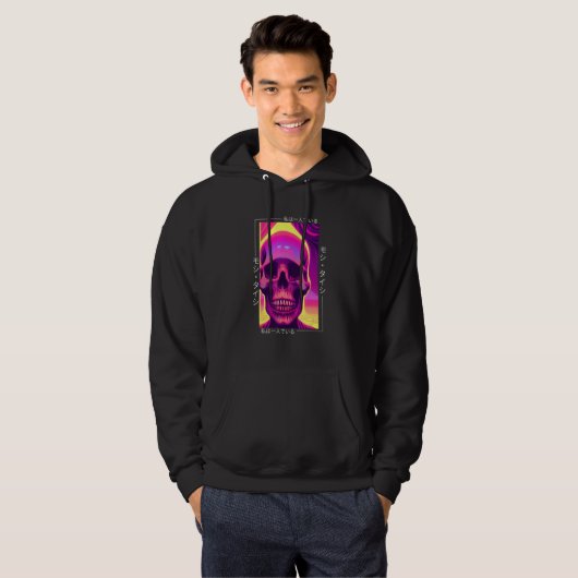 90's Retro Synthwave Japanese Vaporwave Otaku Aest Hoodie (Voorkant volledig)