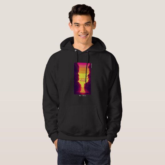 90's Retro Synthwave Japanese Vaporwave Otaku Aest Hoodie (Voorkant volledig)