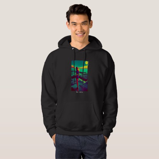 90's Retro Synthwave Japanese Vaporwave Otaku Aest Hoodie (Voorkant volledig)