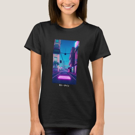 90's Retro Synthwave Japanese Vaporwave Otaku Aest T-shirt (Voorkant)