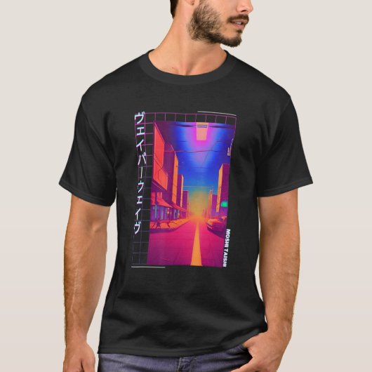 90's Retro Synthwave Japanese Vaporwave Otaku Aest T-shirt (Voorkant)