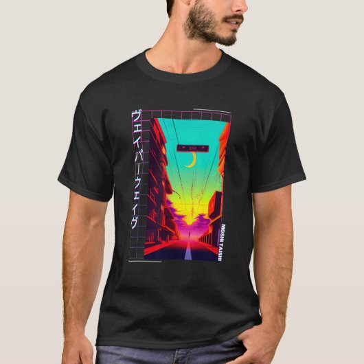 90's Retro Synthwave Japanese Vaporwave Otaku Aest T-shirt (Voorkant)