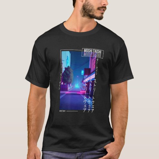 90's Retro Synthwave Japanese Vaporwave Otaku Aest T-shirt (Voorkant)