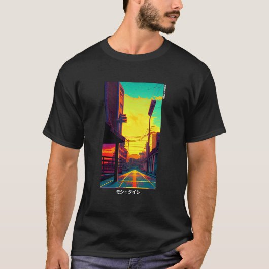 90's Retro Synthwave Japanese Vaporwave Otaku Aest T-shirt (Voorkant)