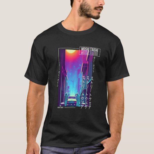 90's Retro Synthwave Japanese Vaporwave Otaku Aest T-shirt (Voorkant)