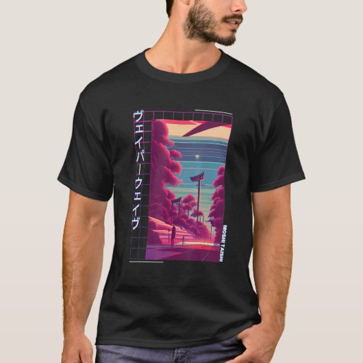 90's Retro Synthwave Japanese Vaporwave Otaku Aest T-shirt (Voorkant)