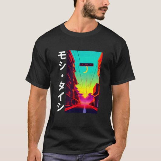 90's Retro Synthwave Japanse Vaporwave Otaku Aest T-shirt (Voorkant)