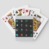 90s Retro Tech and Web Icon Pattern Pokerkaarten (Achterkant)