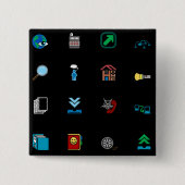 90s Retro Tech and Web Icon Pattern Vierkante Button 5,1 Cm (Voorkant)