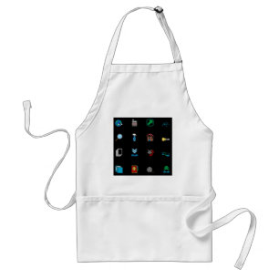 90s Retro Tech en Web Icon Patroon Standaard Schort