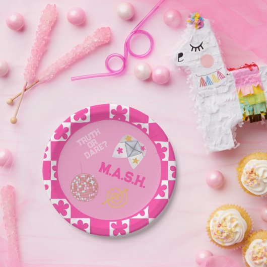 90's Retro Throwback Preppy Papieren Bordje (Feest)