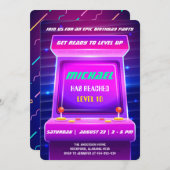 90's Retro Video Games Birthday Uitnodiging (Voorkant / Achterkant)