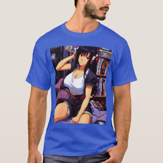 90s Retro Waifu Anime meisje Chill Lofi Muziek ret T-shirt