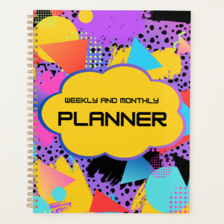 90s Retro Weekly and Monthly Planner – Colorful Ge