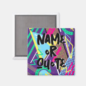 90s Retropatroon, Blauw Paarse Gele Geometrische Magneet (Voorkant / Achterkant)