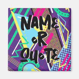 90s Retropatroon, Blauw Paarse Gele Geometrische Magneet