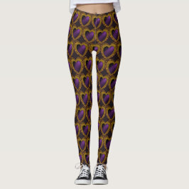 90s Rockabilly Punk Hart Tatoeage Stijl Patroon Leggings