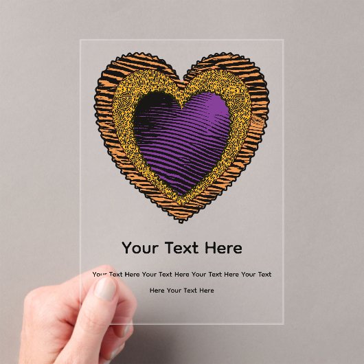 90s Rockabilly Punk Heart Tattoo Style Pattern Acryl Uitnodigingen (Insitu (Draagbaar))