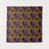 90s Rockabilly Punk Heart Tattoo Style Pattern Wandkleed (Voorkant)