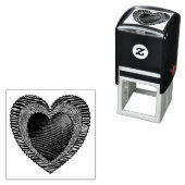 90s Rockabilly Punk Heart Tattoo Style Pattern Zelfinktende Stempel (In situ)