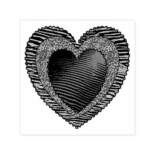 90s Rockabilly Punk Heart Tattoo Style Pattern Zelfinktende Stempel (Design)