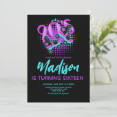 90s Roller Schaatsen Theme Birthday Party Invitati Kaart (Staand voorkant)