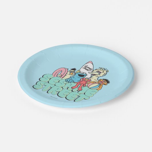 90's Sesamstraat  Surf Papieren Bordje (Gekanteld)