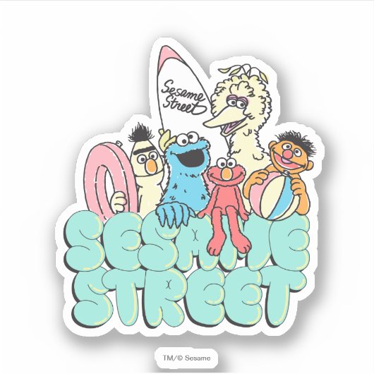 90's Sesamstraat  Surf Sticker
