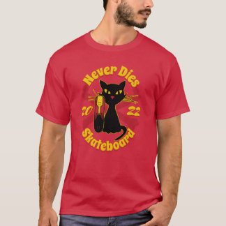 90s skateboard kat skateboard gaat nooit dood fami t-shirt