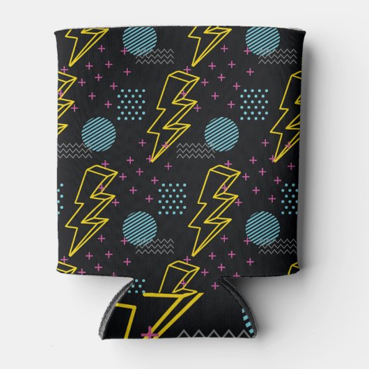 90's stijl: kleurrijk abstract patroon blikjeskoeler (Voorkant)