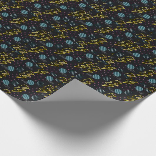 90's stijl: kleurrijk abstract patroon cadeaupapier (Hoek)