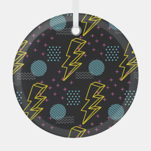 90's stijl: kleurrijk abstract patroon glas ornament