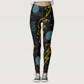 90's stijl: kleurrijk abstract patroon leggings (Voorkant)