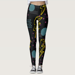 90's stijl: kleurrijk abstract patroon leggings