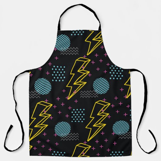 90's stijl: kleurrijk abstract patroon schort (Voorkant)