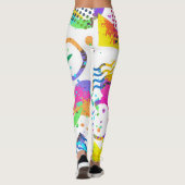 90s Stijl kleurrijke geometrische retroflectorstij Leggings (Achterkant)